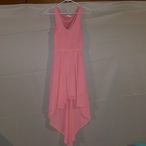 Coral hi lo dress